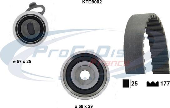 Procodis France KTD9002 - Комплект зубчатого ремня ГРМ autodif.ru