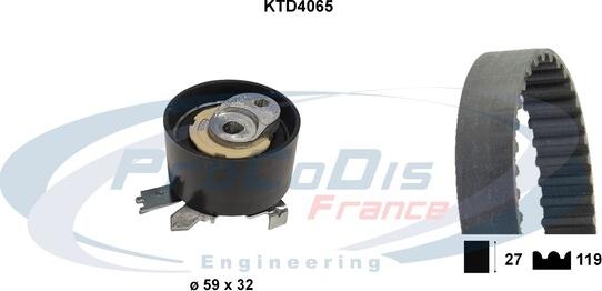 Procodis France KTD4065 - Комплект зубчатого ремня ГРМ autodif.ru
