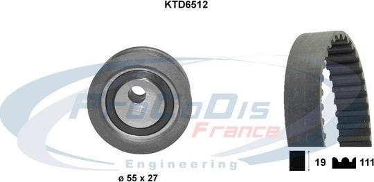 Procodis France KTD6512 - Комплект зубчатого ремня ГРМ autodif.ru