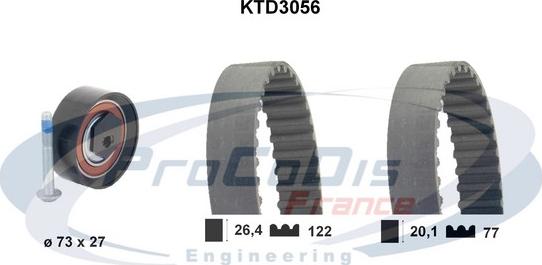 Procodis France KTD3056 - Комплект зубчатого ремня ГРМ autodif.ru