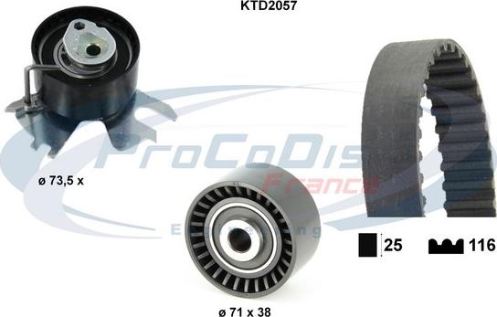 Procodis France KTD2057 - Комплект зубчатого ремня ГРМ autodif.ru