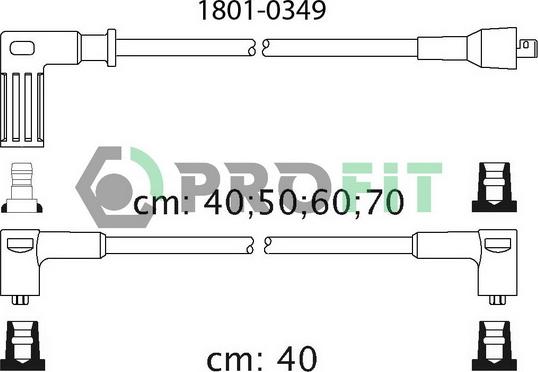 Profit 1801-0349 - Комплект проводов зажигания autodif.ru