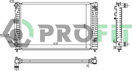 Profit PR 9539A1 - Радиатор, охлаждение двигателя autodif.ru
