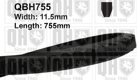 Quinton Hazell QBH755 - Клиновой ремень, поперечные рёбра autodif.ru