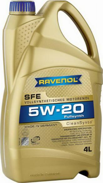 Ravenol 4014835722590 - RAVENOL Super Fuel Economy SFE SAE 5W-20 Масло моторное синт. 4L autodif.ru