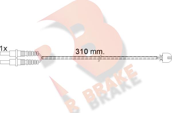 R Brake 610496RB - Сигнализатор, износ тормозных колодок autodif.ru