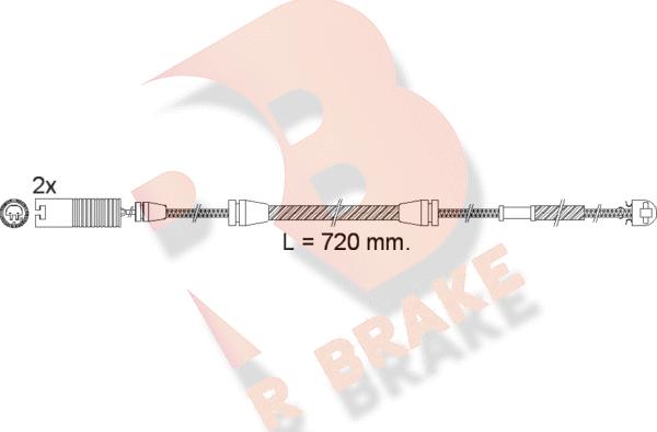 R Brake 610498RB - Сигнализатор, износ тормозных колодок autodif.ru