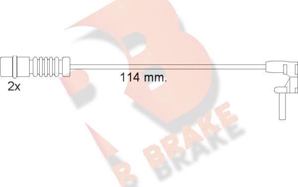 R Brake 610454RB - Сигнализатор, износ тормозных колодок autodif.ru