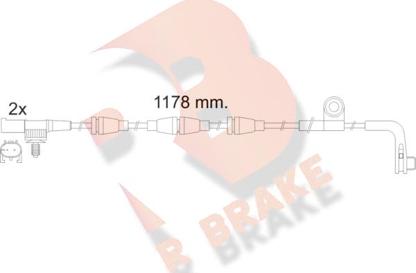 R Brake 610481RB - Сигнализатор, износ тормозных колодок autodif.ru