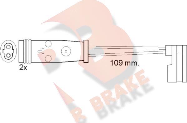 R Brake 610483RB - Сигнализатор, износ тормозных колодок autodif.ru