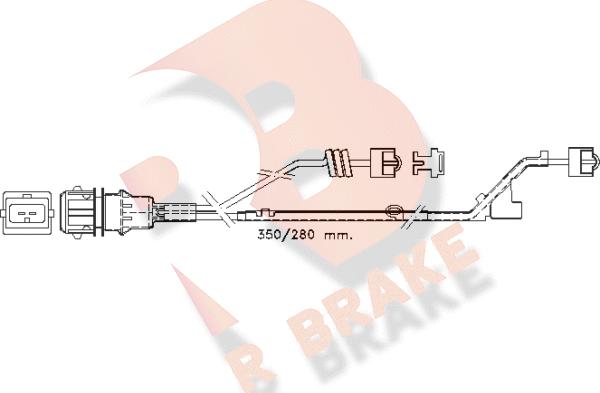 R Brake 610423RB - Сигнализатор, износ тормозных колодок autodif.ru