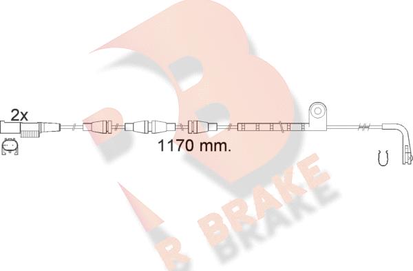R Brake 610550RB - Сигнализатор, износ тормозных колодок autodif.ru