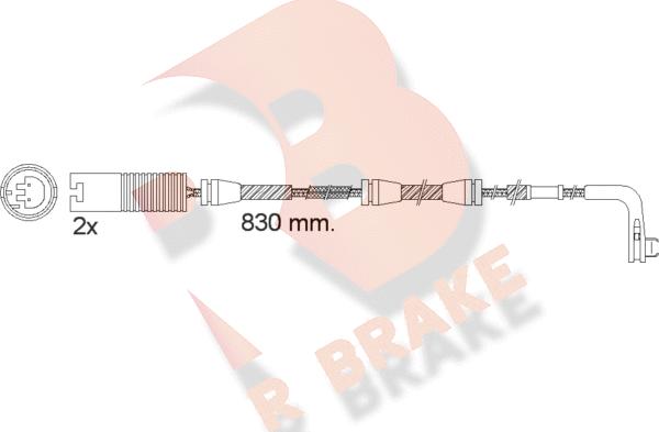 R Brake 610503RB - Сигнализатор, износ тормозных колодок autodif.ru