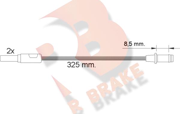 R Brake 610184RB - Сигнализатор, износ тормозных колодок autodif.ru