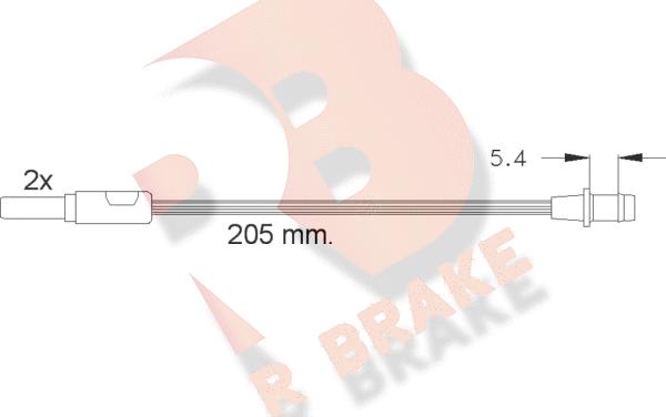 R Brake 610185RB - Сигнализатор, износ тормозных колодок autodif.ru