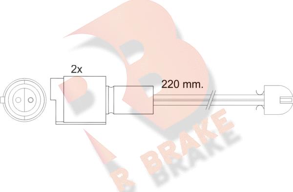 R Brake 610394RB - Сигнализатор, износ тормозных колодок autodif.ru