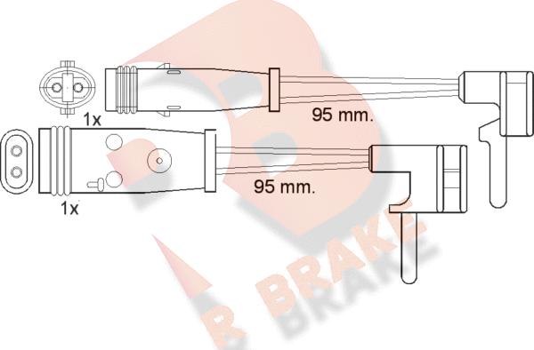 R Brake 610333RB - Сигнализатор, износ тормозных колодок autodif.ru