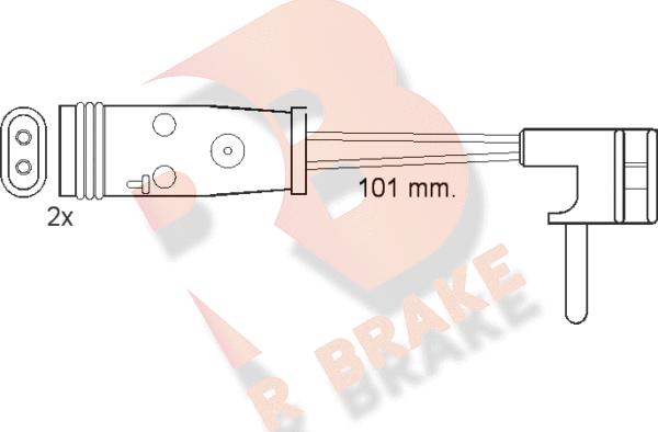 R Brake 610332RB - Сигнализатор, износ тормозных колодок autodif.ru