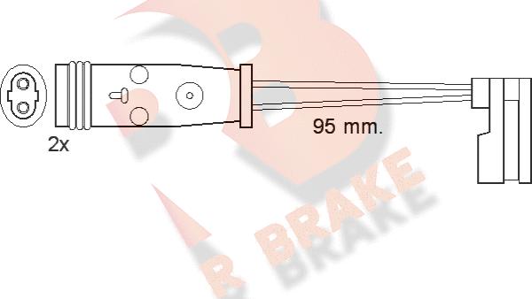 R Brake 610370RB - Сигнализатор, износ тормозных колодок autodif.ru