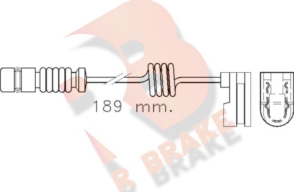 R Brake 610377RB - Сигнализатор, износ тормозных колодок autodif.ru