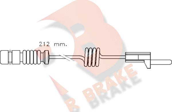 R Brake 610259RB - Сигнализатор, износ тормозных колодок autodif.ru