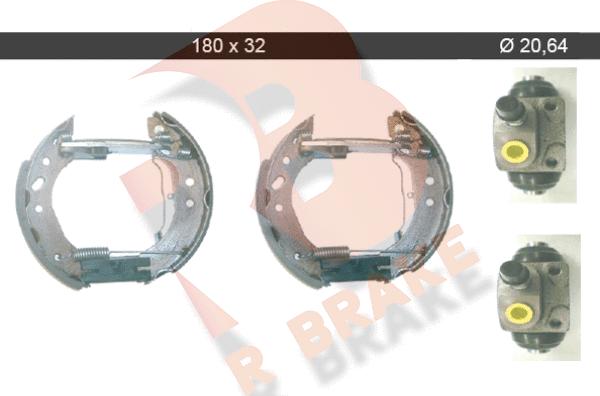 R Brake 79RBKT0031 - Комплект тормозных колодок, барабанные autodif.ru
