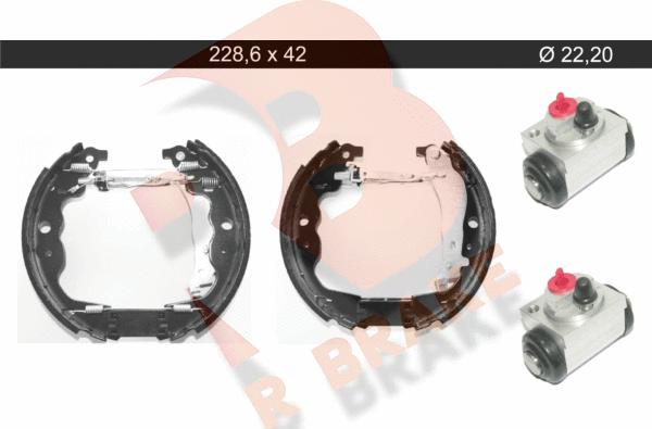 R Brake 79RBKT0138 - Комплект тормозных колодок, барабанные autodif.ru