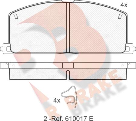 R Brake RB0462 - Тормозные колодки, дисковые, комплект autodif.ru