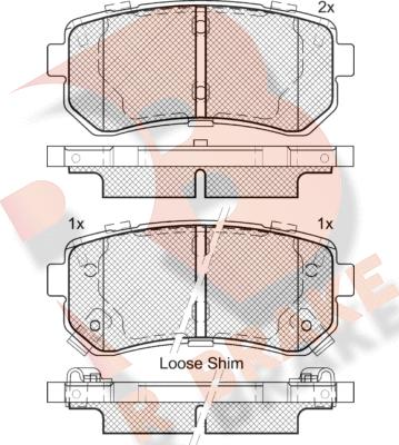 R Brake RB1955 - Тормозные колодки, дисковые, комплект autodif.ru