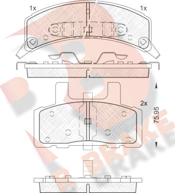 R Brake RB1563 - Тормозные колодки, дисковые, комплект autodif.ru