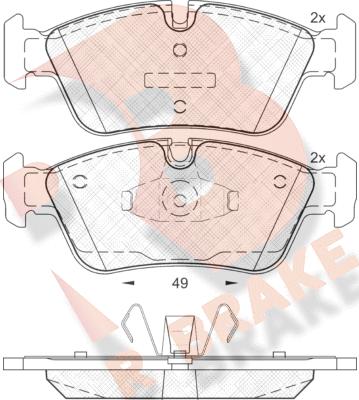 R Brake RB1698 - Тормозные колодки, дисковые, комплект autodif.ru