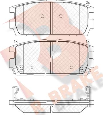 R Brake RB1615 - Тормозные колодки, дисковые, комплект autodif.ru
