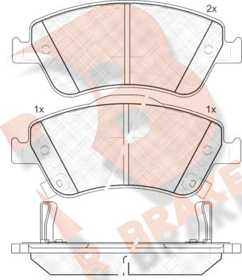 R Brake RB1869 - Тормозные колодки, дисковые, комплект autodif.ru