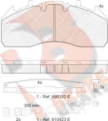 R Brake RB1831-122 - Тормозные колодки, дисковые, комплект autodif.ru