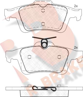 R Brake RB1744 - Тормозные колодки, дисковые, комплект autodif.ru