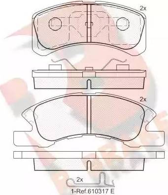 R Brake RB1701 - Тормозные колодки, дисковые, комплект autodif.ru