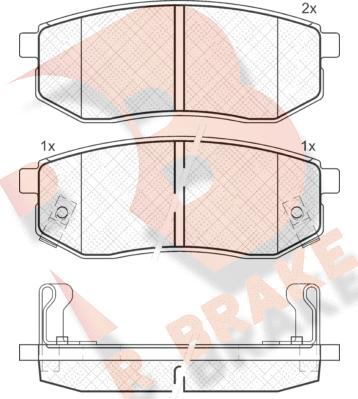 R Brake RB1721 - Тормозные колодки, дисковые, комплект autodif.ru