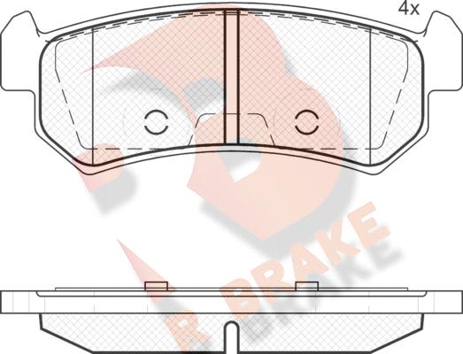 R Brake RB1727 - Тормозные колодки, дисковые, комплект autodif.ru