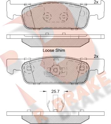 R Brake RB2115-203 - Тормозные колодки, дисковые, комплект autodif.ru