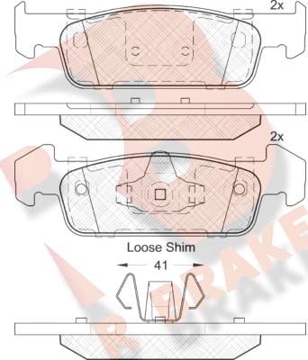 R Brake RB2115-202 - Тормозные колодки, дисковые, комплект autodif.ru