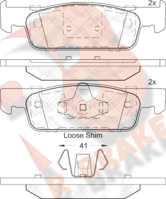R Brake RB2115 - Тормозные колодки, дисковые, комплект autodif.ru