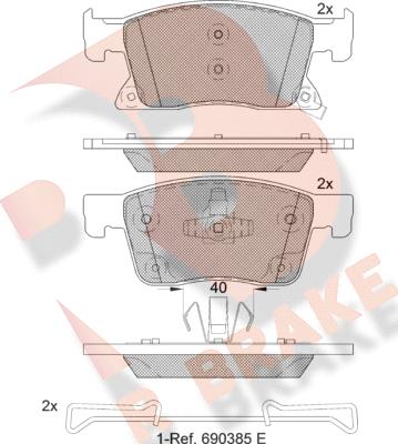 R Brake RB2245 - Тормозные колодки, дисковые, комплект autodif.ru