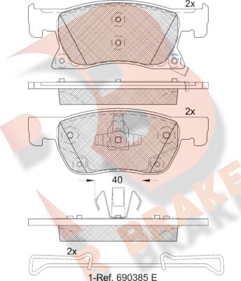 R Brake RB2246 - Тормозные колодки, дисковые, комплект autodif.ru