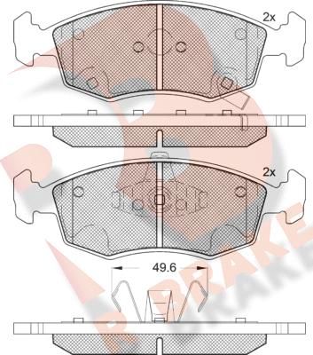 R Brake RB2225 - Тормозные колодки, дисковые, комплект autodif.ru