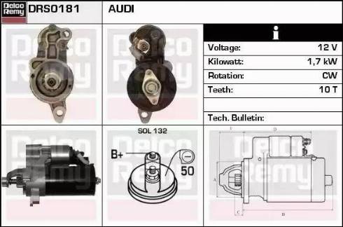 Remy DRS0181 - Стартер autodif.ru