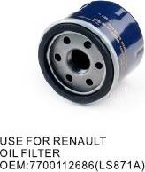 RENAULT 7700112686 - Фильтр масляный Renault двигатель 1,2 оригинал 7700112686, 8200257642, 7700869029 (шт) autodif.ru