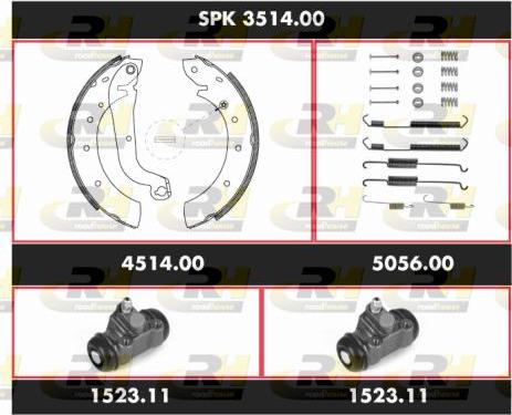 Roadhouse SPK 3514.00 - Комплект тормозных колодок, барабанные autodif.ru