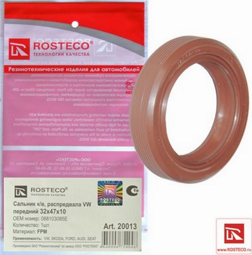 Rosteco 20013 - Уплотняющее кольцо, коленчатый вал autodif.ru