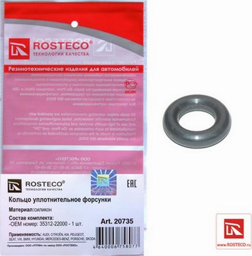 Rosteco 20735 - Уплотнительное кольцо, клапанная форсунка autodif.ru