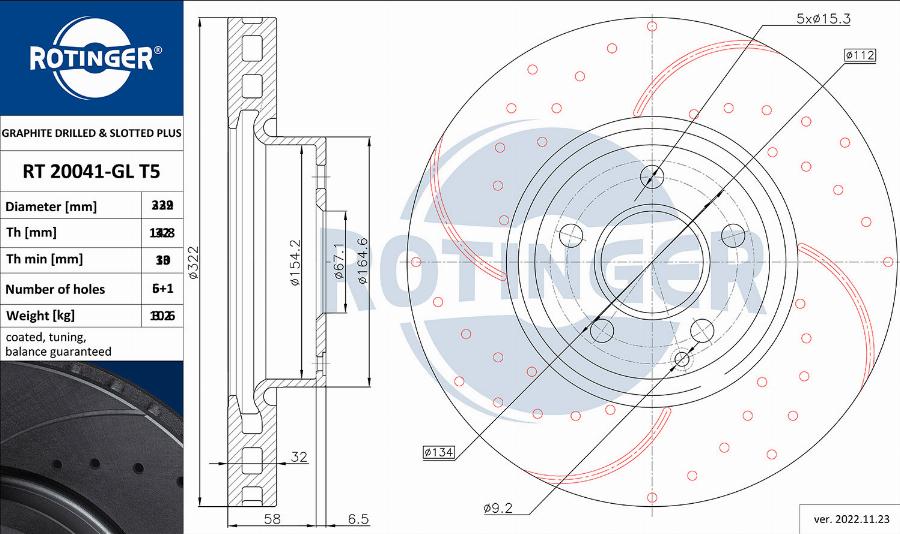 Rotinger RT 20720-GL T5 - Тормозной диск autodif.ru